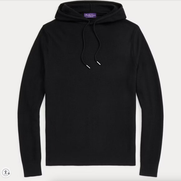 Ralph Lauren Purple Label Black Men’s Cashmere Silk Black Hoodie NWT ITALY $1295 - Picture 2 of 12